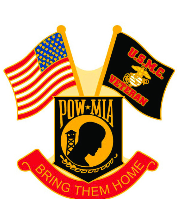 pin 6065 Veteran USMC USA Flags w/ POW MIA